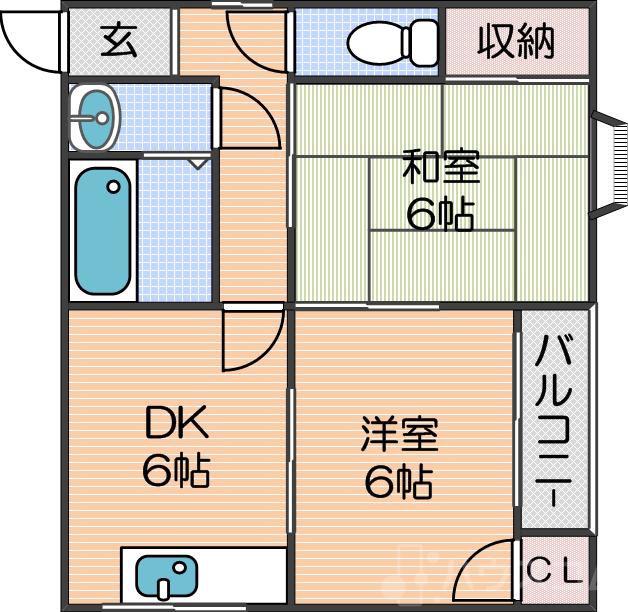 沢之町の完工年月(1991年1月)築の賃貸マンションの間取り