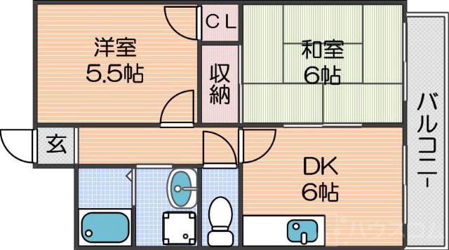 帝塚山東の完工年月(1985年9月)築の賃貸マンションの間取り