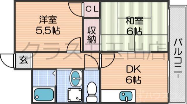 帝塚山東の完工年月(1985年9月)築の賃貸マンションの間取り