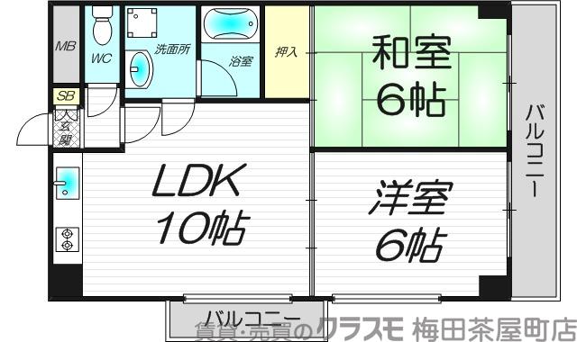 十三東の完工年月(1995年2月)築の賃貸マンションの間取り