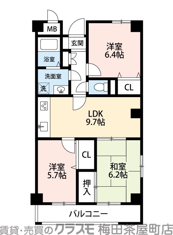 南金田の完工年月(1998年12月)築の賃貸マンションの間取り