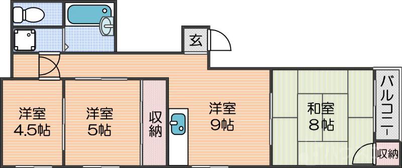 ライフ遠里小野の間取り