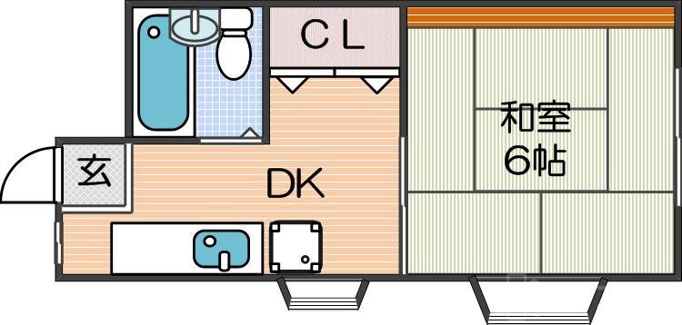 アパートメント住吉Ⅱの間取り