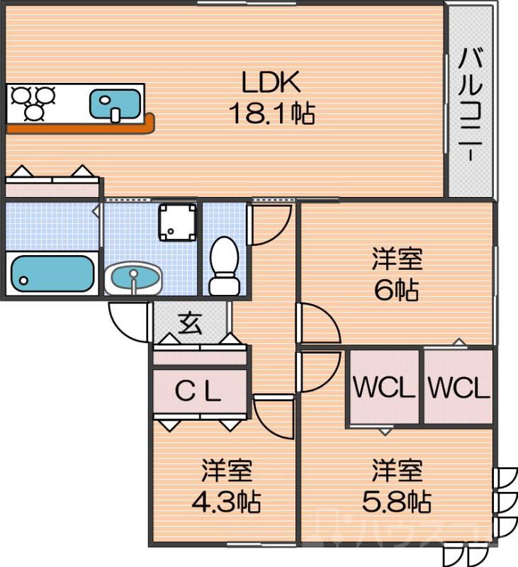 クラシスト万代の間取り