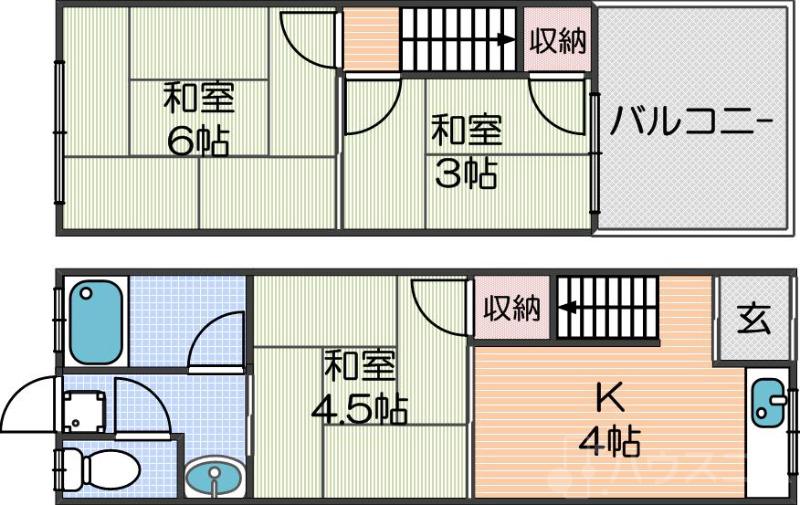 東加賀屋谷貸家の間取り