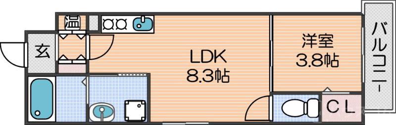 ポリアス南津守の間取り