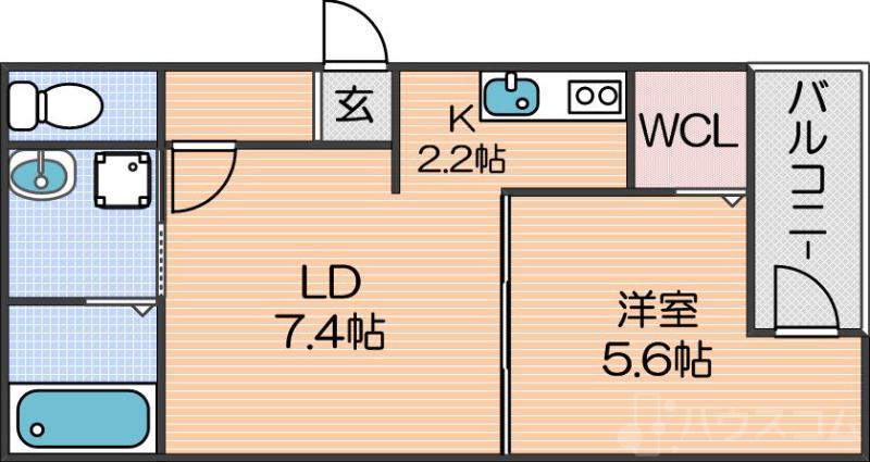 フジパレス住吉我孫子前Ⅰ番館の間取り