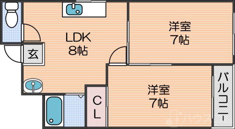 遠里小野ハイツの間取り