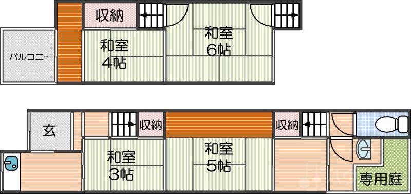 西加賀屋4丁目貸家の間取り