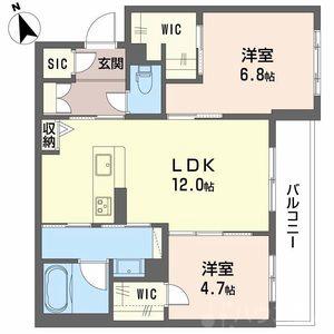 シャーメゾンブランヴェール住之江の間取り
