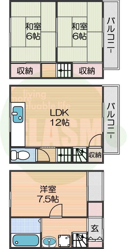 杉本2丁目貸家の間取り