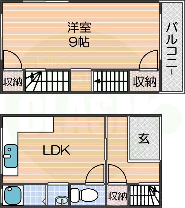 住之江2丁目テラスハウスGLの間取り