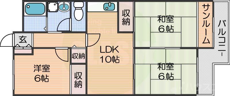 エバーグリーン住之江の間取り