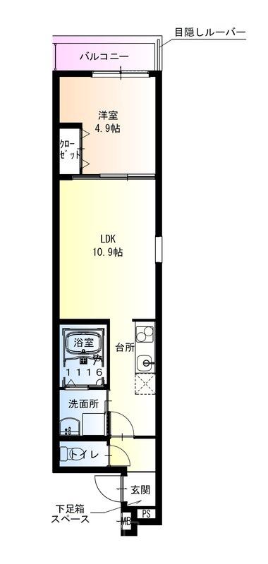フジパレス遠里小野ウエストの間取り