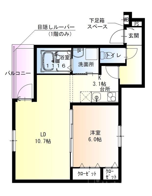 フジパレス遠里小野ウエストの間取り