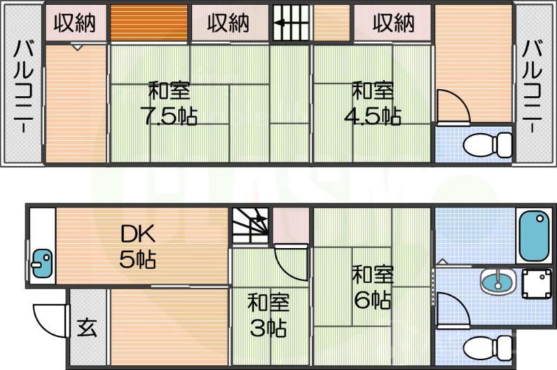 大領5丁目テラスハウスの間取り