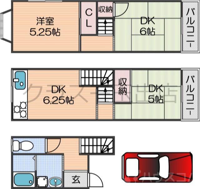 北加賀屋1丁目堀田邸貸家の間取り