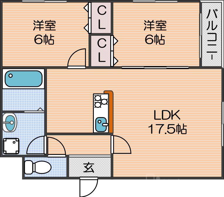 プロスパーコート住吉大社Ⅰの間取り