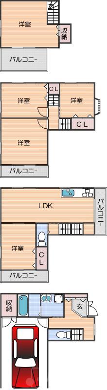 松3丁目戸建の間取り