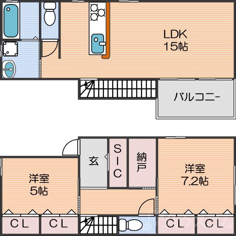 仮称)住吉区苅田PJ新築の間取り