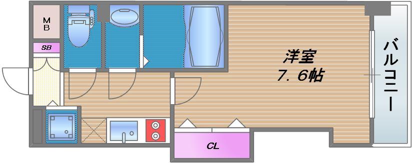 Luxe玉造Ⅱの間取り
