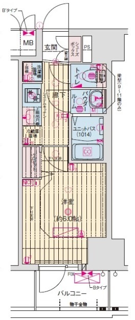 プレサンス天王寺 勝山の間取り