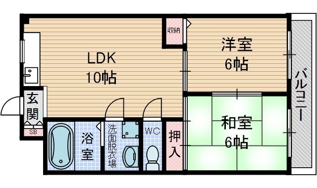 水尾ちとせハイツの間取り