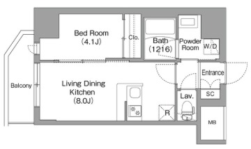 コンフォリア・リヴ北浜高麗橋の間取り