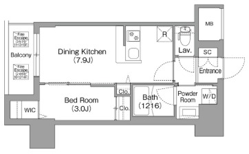 コンフォリア・リヴ北浜高麗橋の間取り