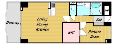 西七条比輪田町の完工年月(2006年1月)築の賃貸マンションの間取り