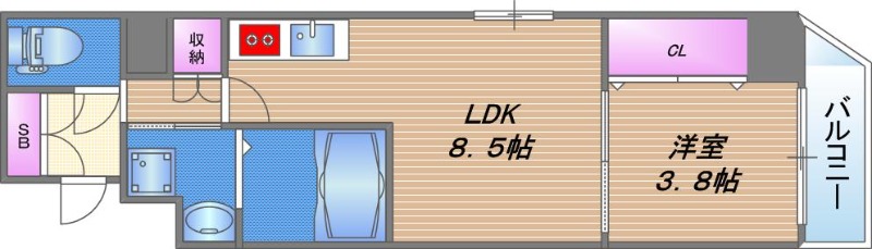 CITY PAL CREST TANIMACHIの間取り
