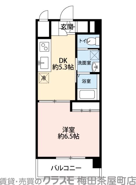 江坂町の完工年月(1996年3月)築の賃貸マンションの間取り