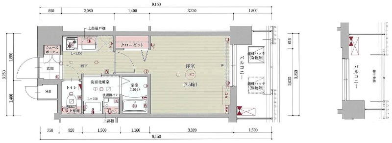 西院月双町の完工年月(2026年3月)築の賃貸マンションの間取り