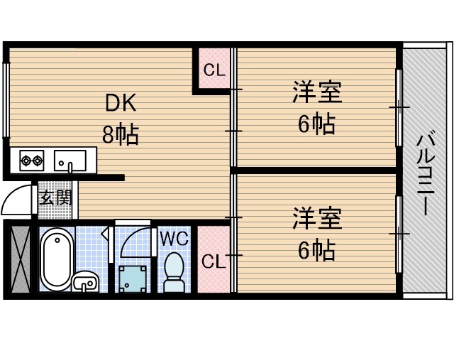 ローズハイツ茨木の間取り