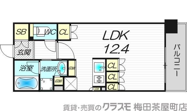 パークアクシス梅田の間取り