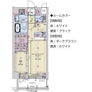 西ノ京下合町の完工年月(2023年10月)築の賃貸マンションの間取り
