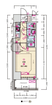 ソルテラスOSAKA MID EASTクレアストの間取り