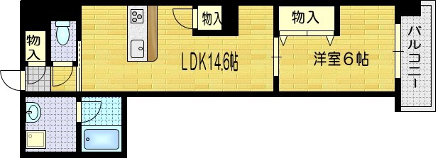 菱屋町の完工年月(2016年3月)築の賃貸マンションの間取り