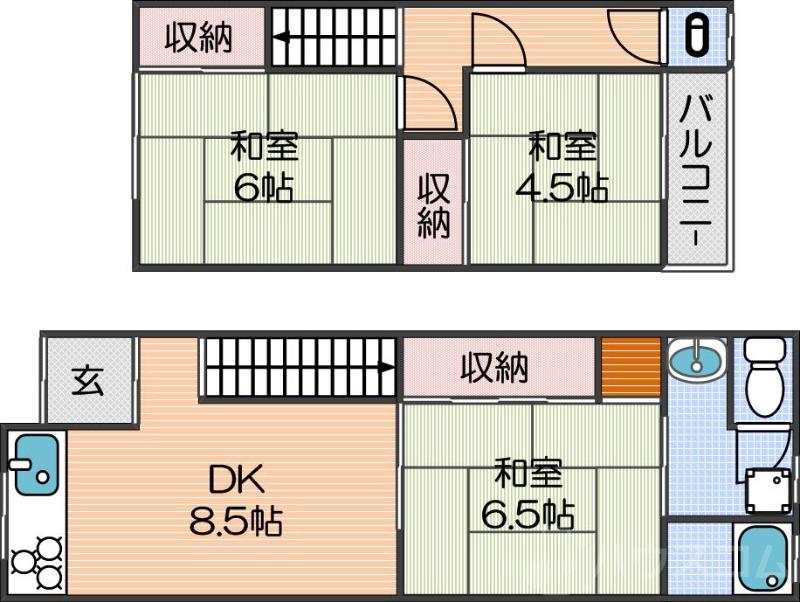 南加賀屋4丁目貸家GUの間取り