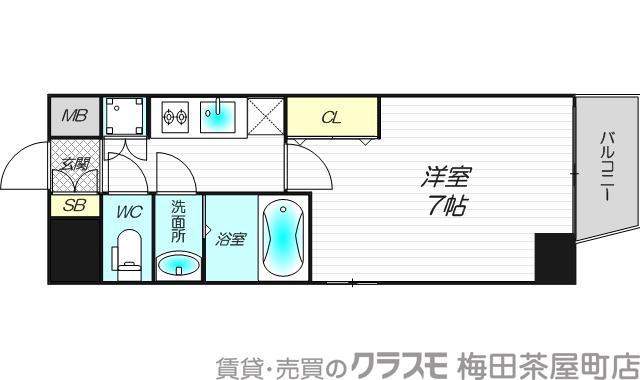 江戸堀の完工年月(2017年11月)築の賃貸マンションの間取り