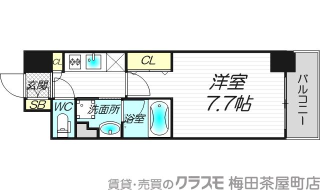 堂島の完工年月(2015年3月)築の賃貸マンションの間取り