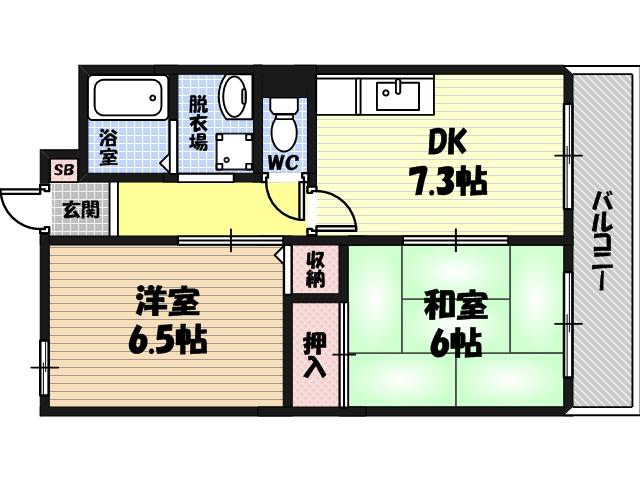 リベラルパレス城東B棟の間取り