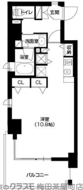 高麗橋の完工年月(2007年6月)築の賃貸マンションの間取り