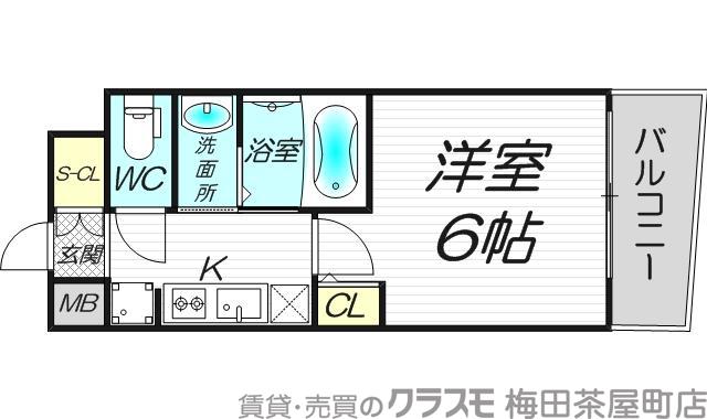 豊崎の完工年月(2018年11月)築の賃貸マンションの間取り