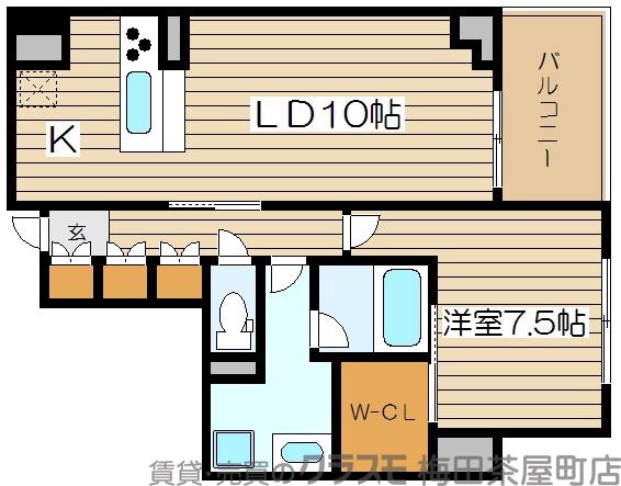 大開の完工年月(2009年2月)築の賃貸マンションの間取り