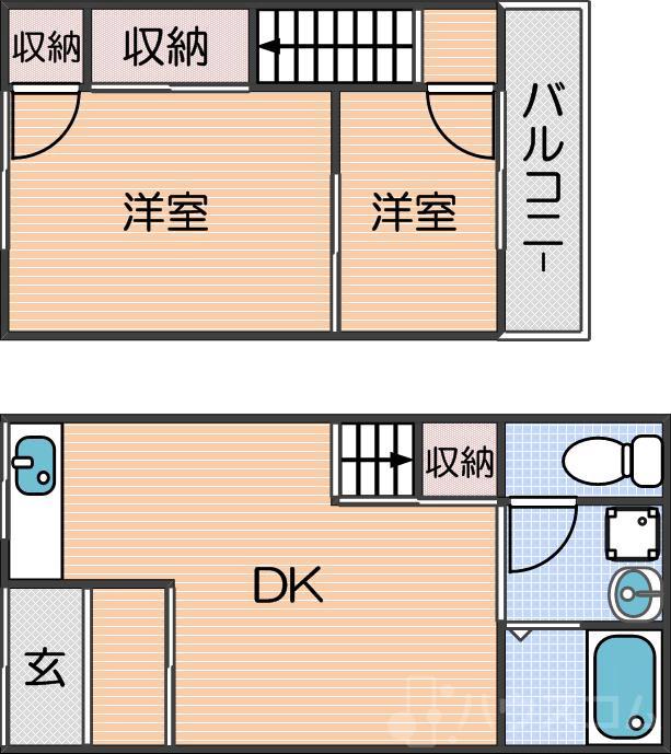 南住吉3丁目長屋の間取り