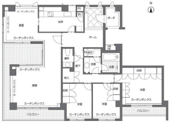 清和院町の完工年月(1988年4月)築の賃貸マンションの間取り