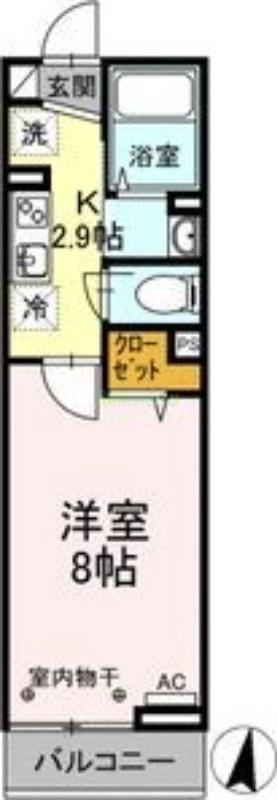 D-room花京院の間取り