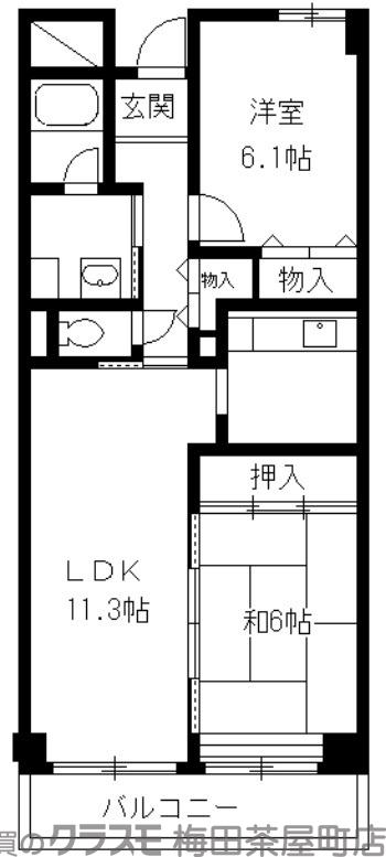 上新庄の完工年月(1997年10月)築の賃貸マンションの間取り