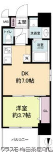 プライマル南森町パークビューの間取り